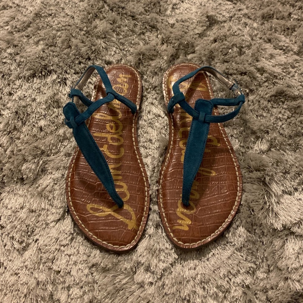 Sam Edelman. Navy suede sandals.